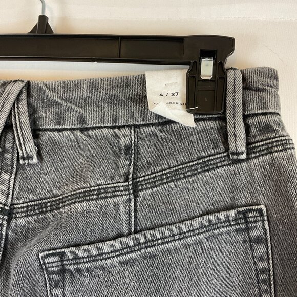 Good American Good 90s Relaxed Fit Jeans 4/27 Gray Muted Black - Picture 10 of 11